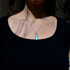 fin pendentif larimar en argent