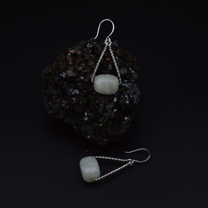 silver jade earrings