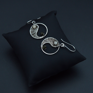 yin yang hoop earrings silver 925